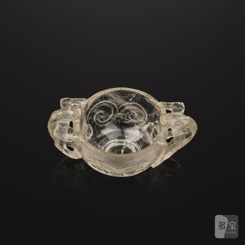 十七/十八世紀 瑪瑙螭龍靈芝洗 及 水晶雙螭耳盃 | RINCE-PINCEAUX EN AGATE ET COUPE EN CRISTAL DE ROCHE - 图5